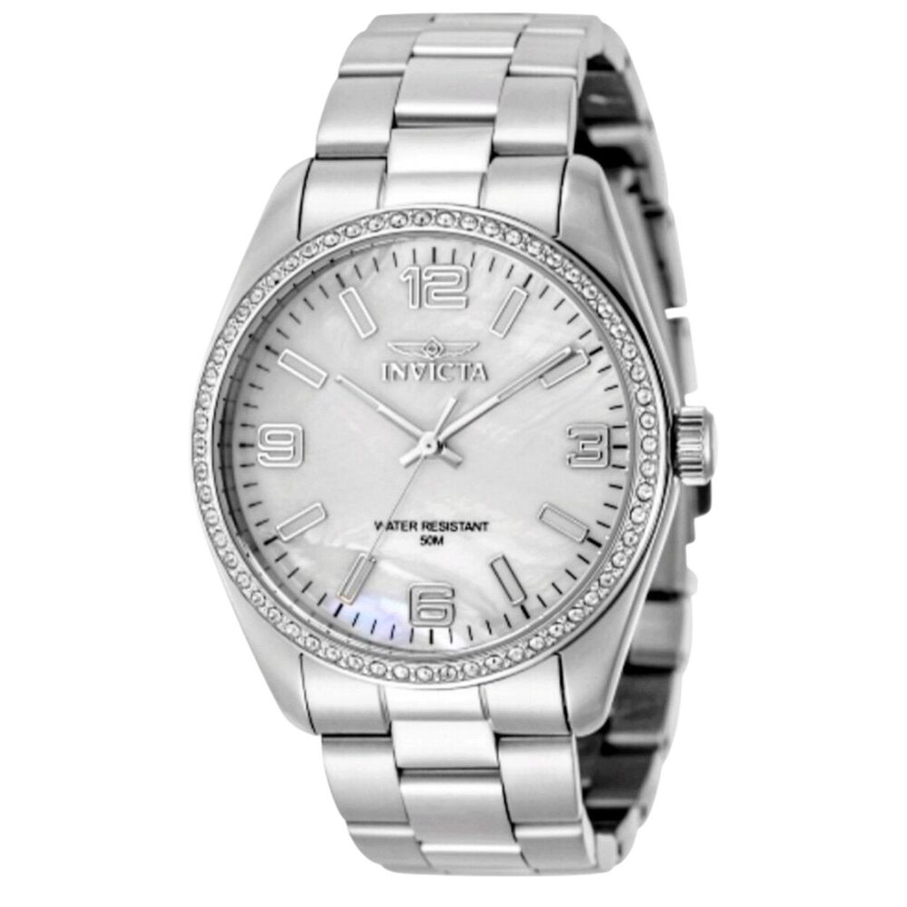 Invicta Lady Specialty Quartz Watch 38MM Case Stainless Steel White Dial Crystal